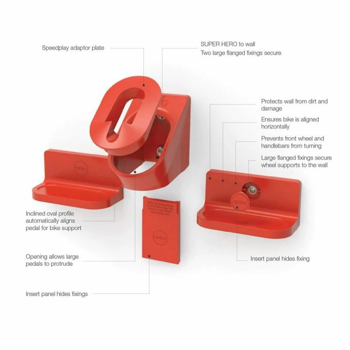 Cycloc Superhero Bike Mount - White 2 Cycloc Superhero Bike Mount - White - Image 2