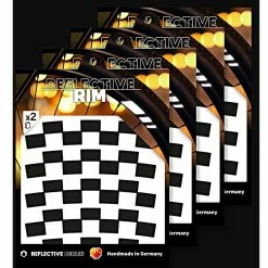 Reflective Berlin Pack Of 4 Reflective Rim Checker - Black