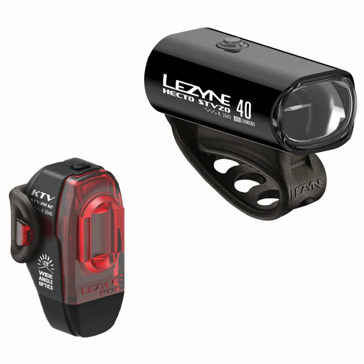 Lezyne Lighting Set Hecto Drive 40 + KTV StVZO 1 Lezyne Lighting Set Hecto Drive 40 + KTV StVZO