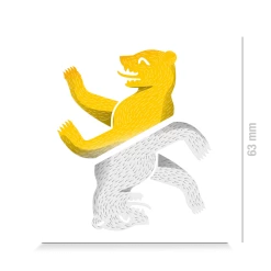 Reflective Berlin Reflective DECAL - Berlin Bear - White/Gold